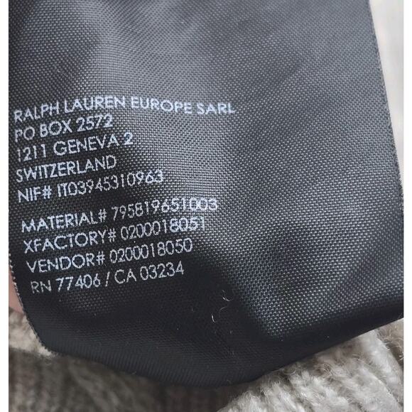 Club Monaco 100% Wool Cream Beige Khaki Crew Neck Cable Knit Sweater Size Medium - Picture 12 of 13